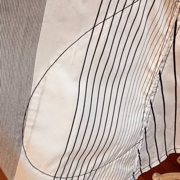 Bodil Midi Dress / Top Cream + Black Pockets Cotton OS Pleats Buttons Designer - Picture 9 of 15